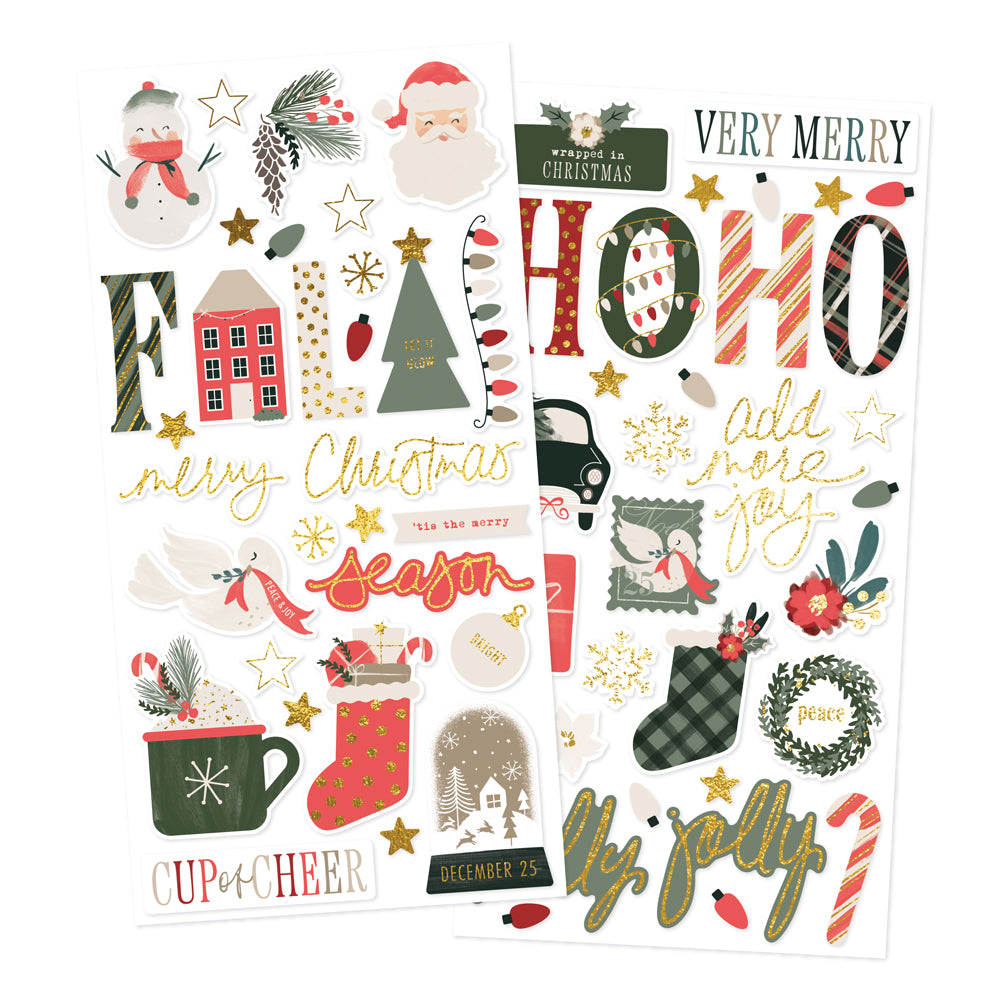 Simple Stories Mistletoe and Holly Foam Stickers 27721
