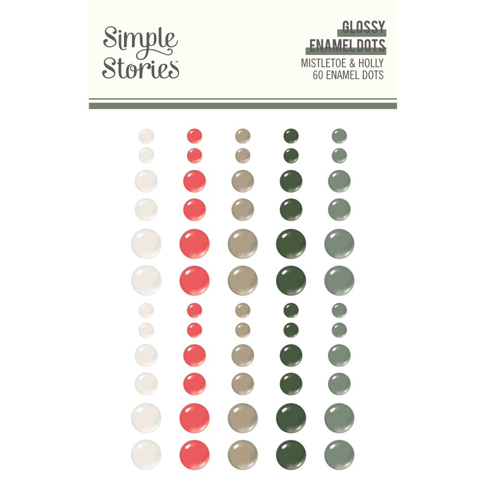 Simple Stories Mistletoe and Holly Glossy Enamel Dots 27723
