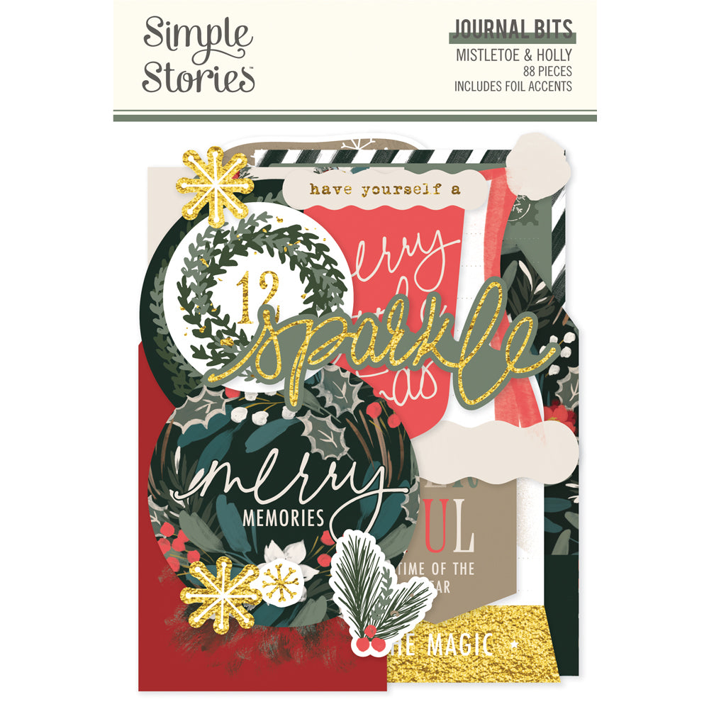 Simple Stories Mistletoe and Holly Journal Bits And Pieces 27720