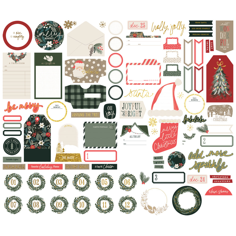 Simple Stories Mistletoe and Holly Journal Bits And Pieces 27720 Christmas Sentiments