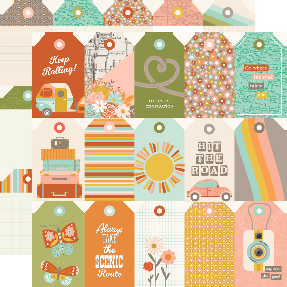 Simple Stories Open Road 12 x 12 Collection Kit 27100 Tag Elements