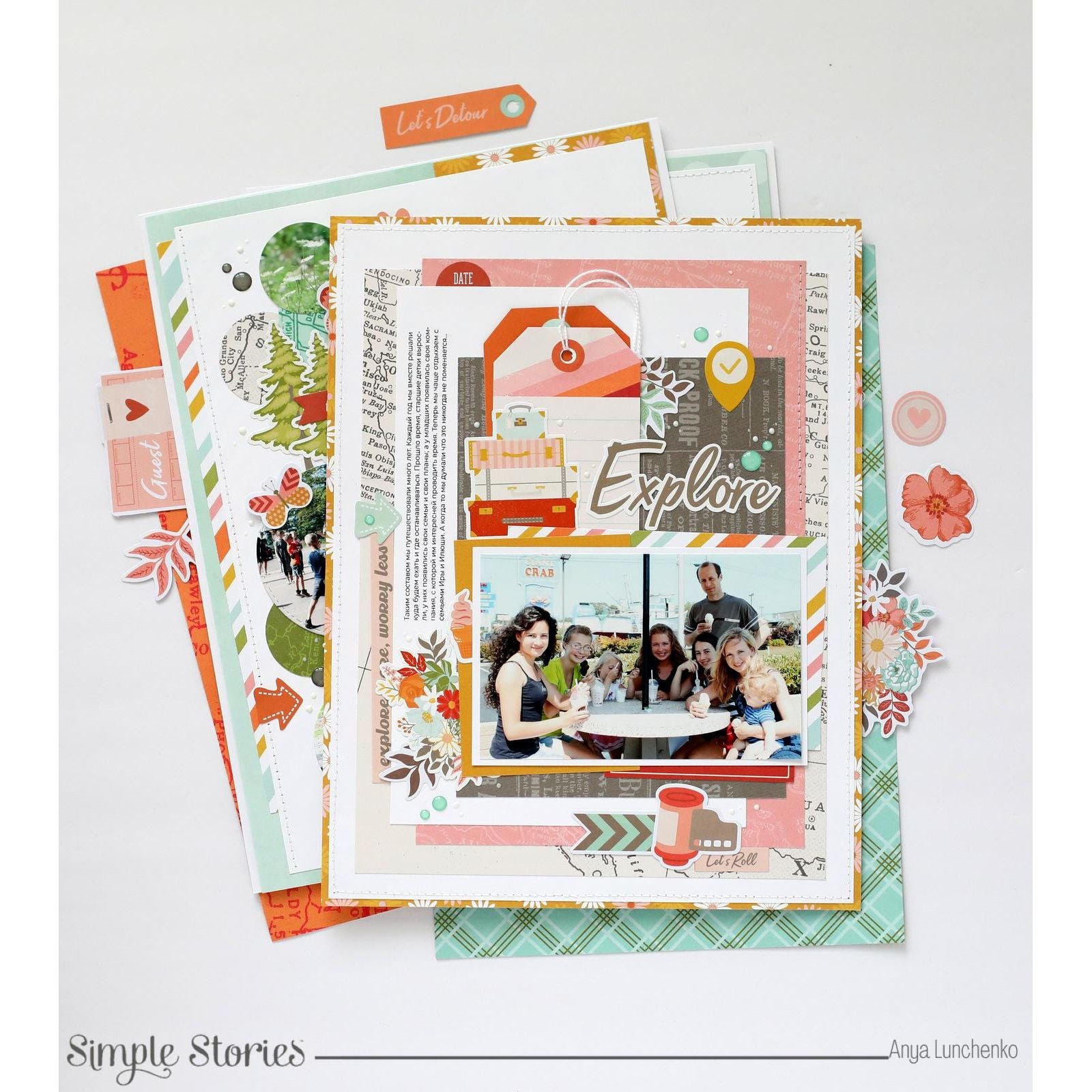 Simple Stories Open Road 12 x 12 Collector's Essential Kit 27101 Explore Layout