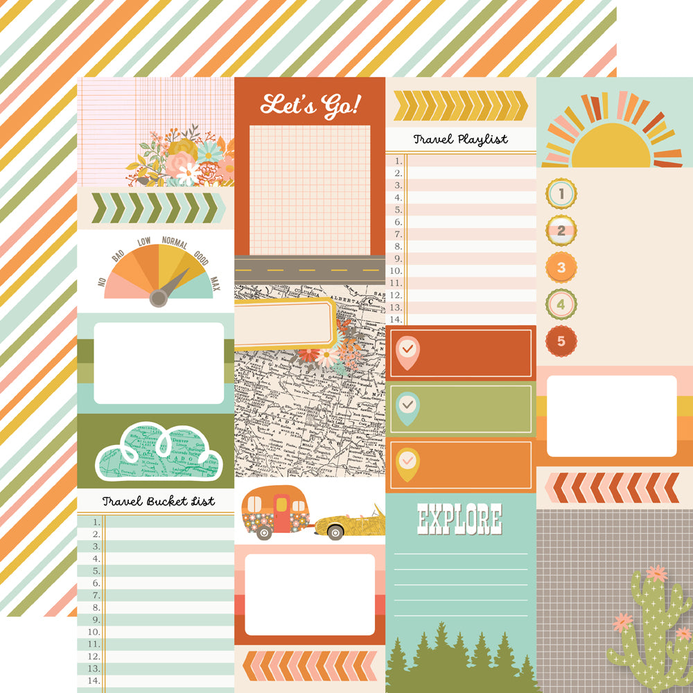 Simple Stories Open Road 12 x 12 Collector's Essential Kit 27101 Journal Elements