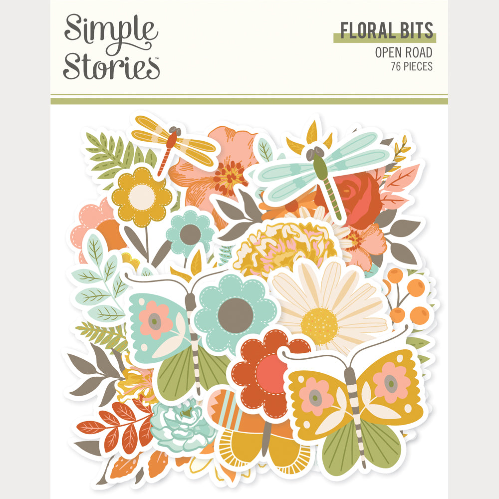 Simple Stories Open Road Floral Bits And Pieces 27121