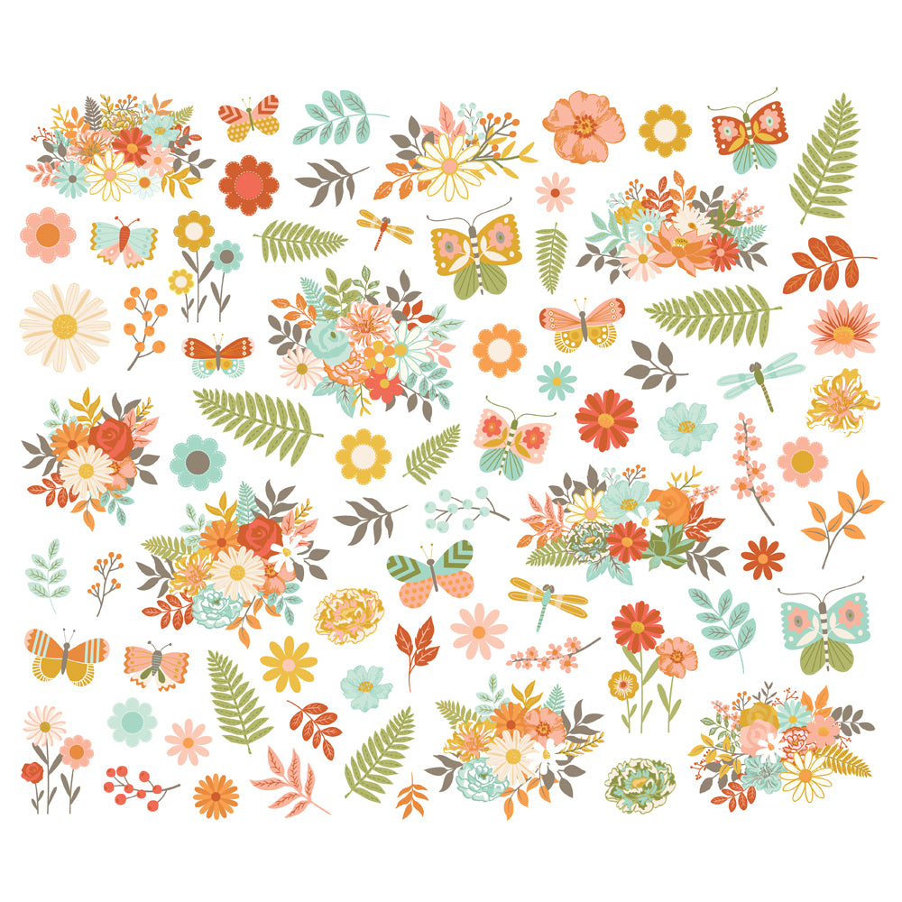 Simple Stories Open Road Floral Bits And Pieces 27121 Nature Images