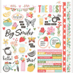 Simple Stories Pink Lemonade 12 x 12 Collection Kit 26300 Cardstock Stickers