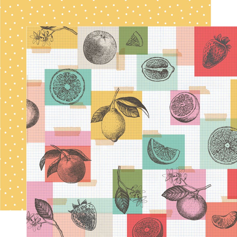 Simple Stories Pink Lemonade 12 x 12 Collection Kit 26300 Fruit Images