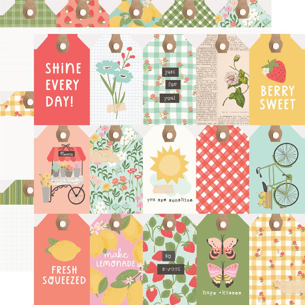 Simple Stories Pink Lemonade 12 x 12 Collection Kit 26300 Summer Tags