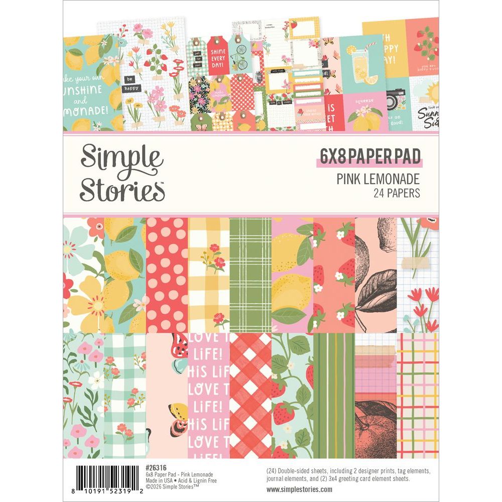 Simple Stories Pink Lemonade 6 x 8 Paper Pad 26316