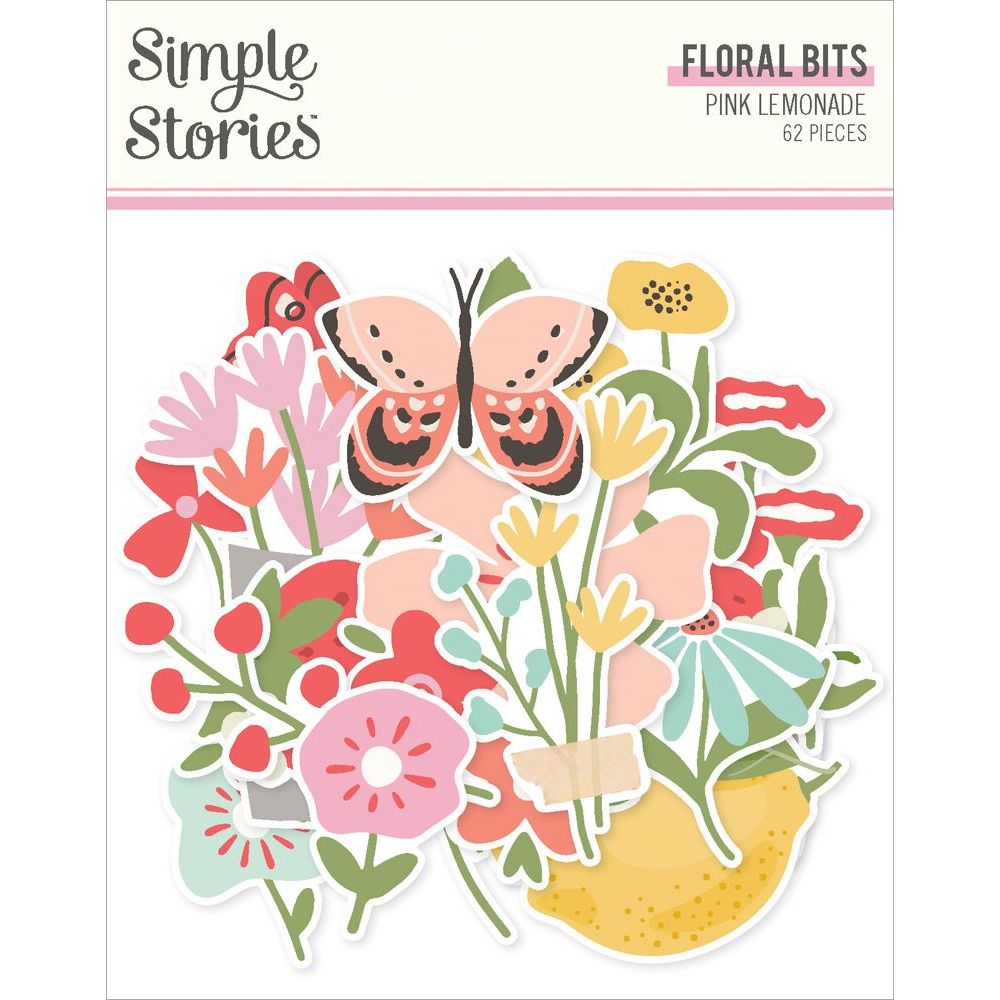 Simple Stories Pink Lemonade Floral Bits And Pieces 26321
