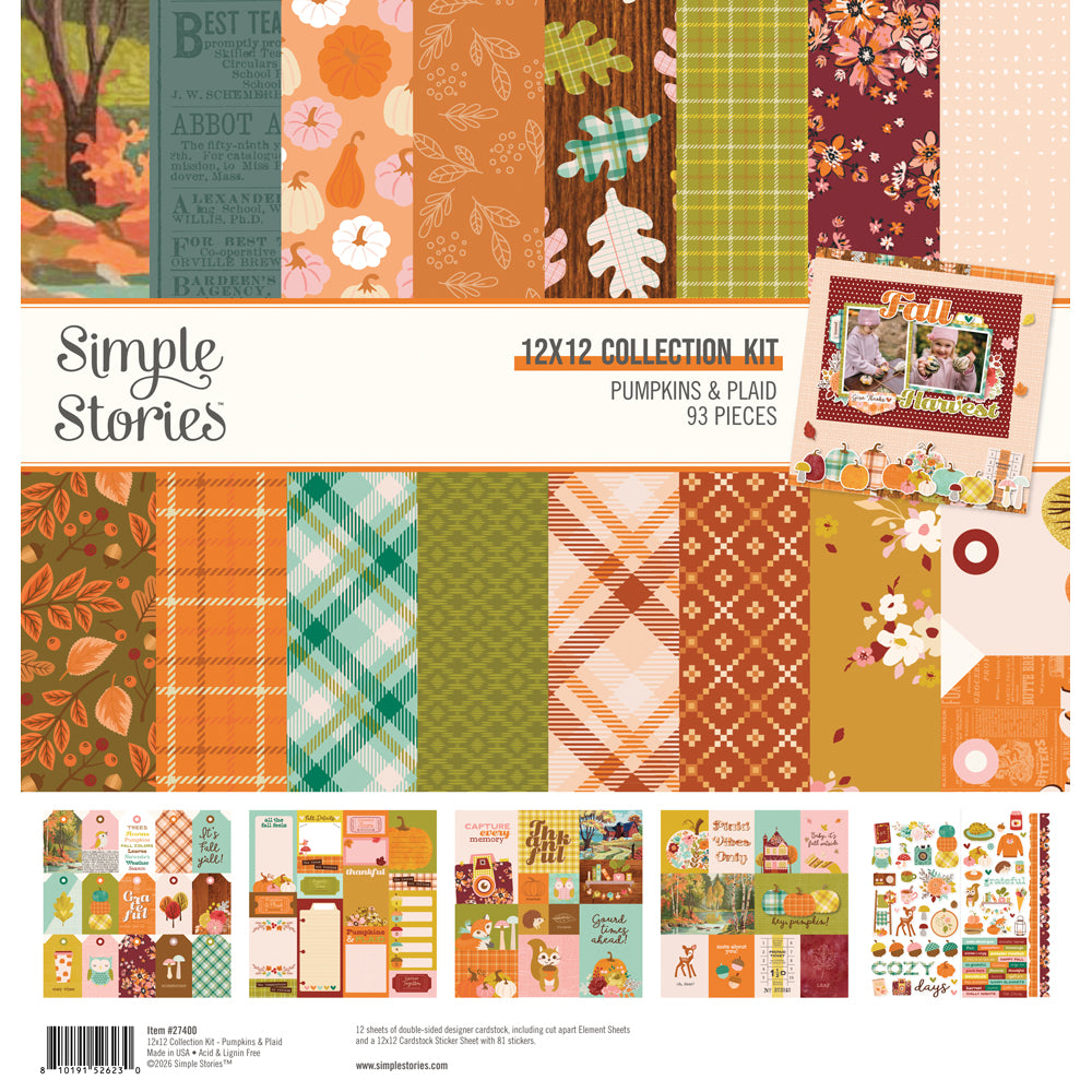Simple Stories Pumpkins And Plaid 12 x 12 Collection Kit 27400