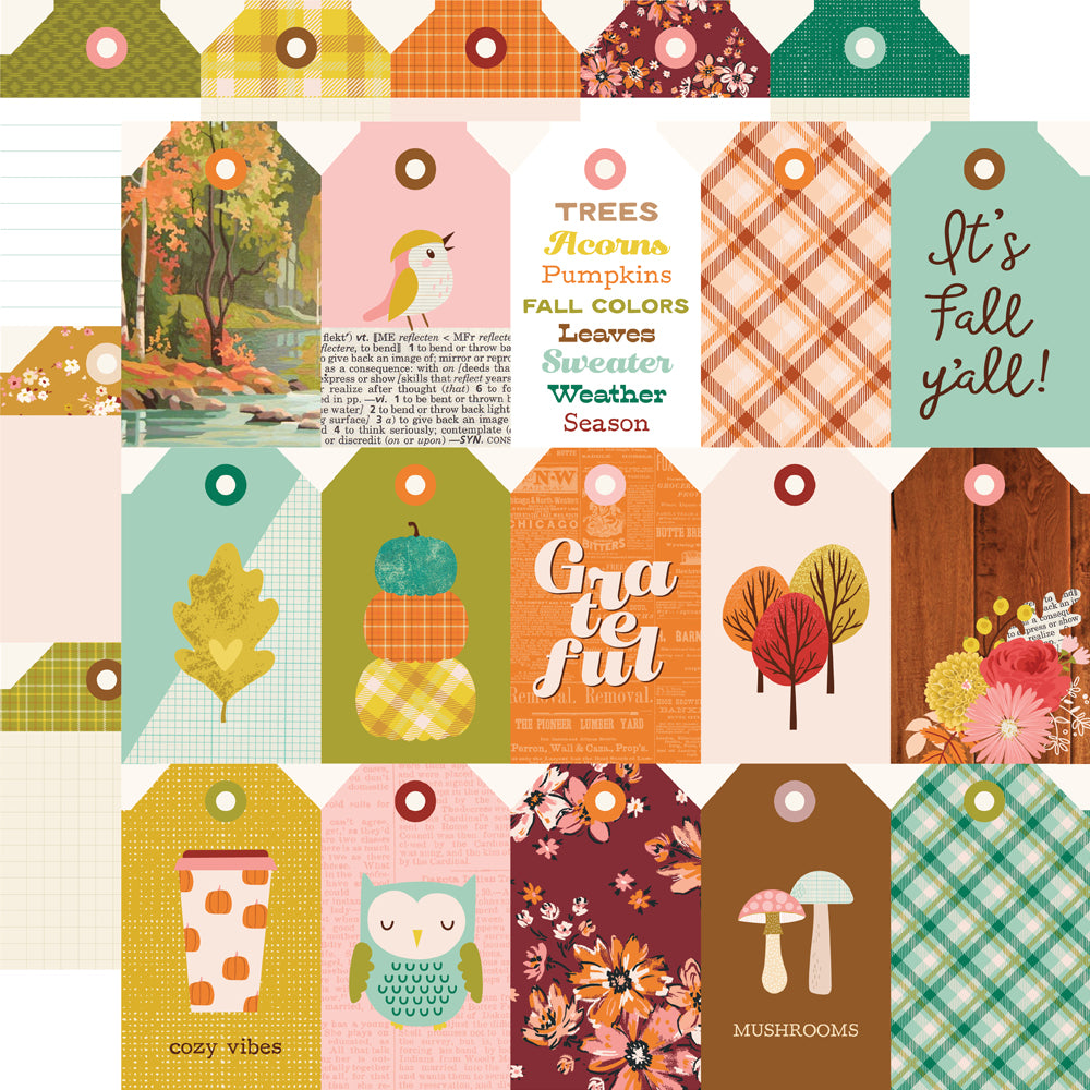 Simple Stories Pumpkins And Plaid 12 x 12 Collection Kit 27400 Trees Acorns Leaves Sweaters