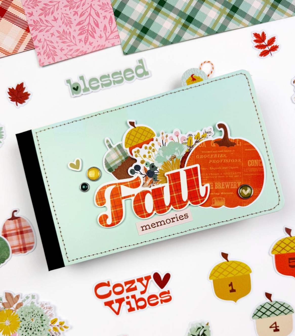 Simple Stories Pumpkins And Plaid 6 x 8 Paper Pad 27416 Fall Memories