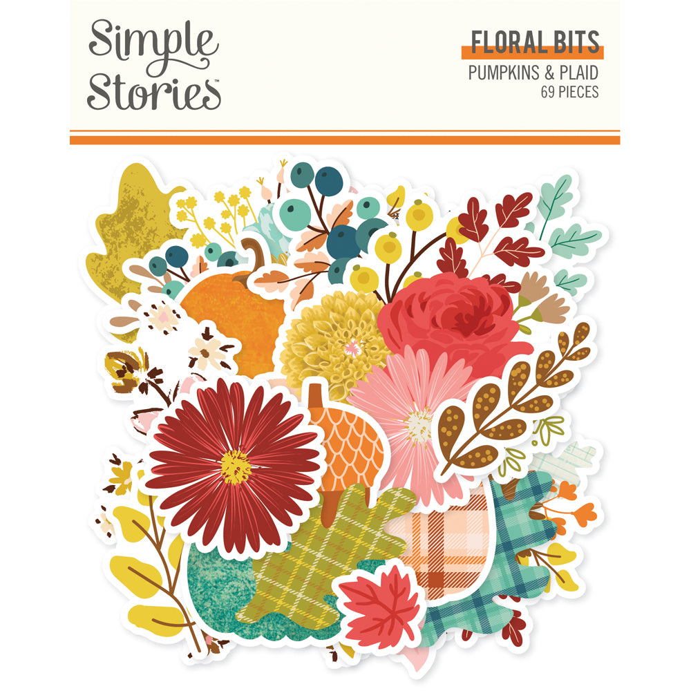Simple Stories Pumpkins And Plaid Floral Bits And Pieces 27421