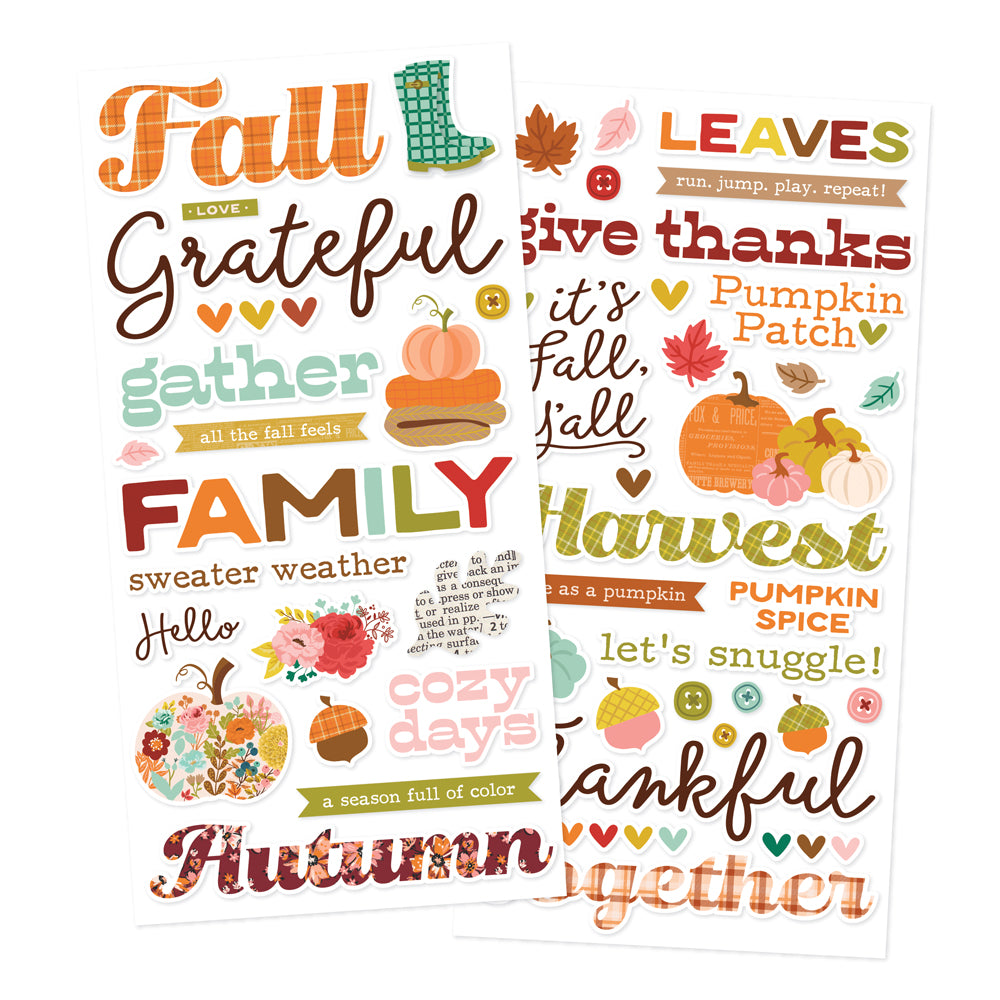 Simple Stories Pumpkins And Plaid Foam Stickers 27422