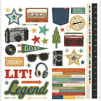 Simple Stories Rustic Legend 12 x 12 Collection Kit 26600 Cardstock Stickers