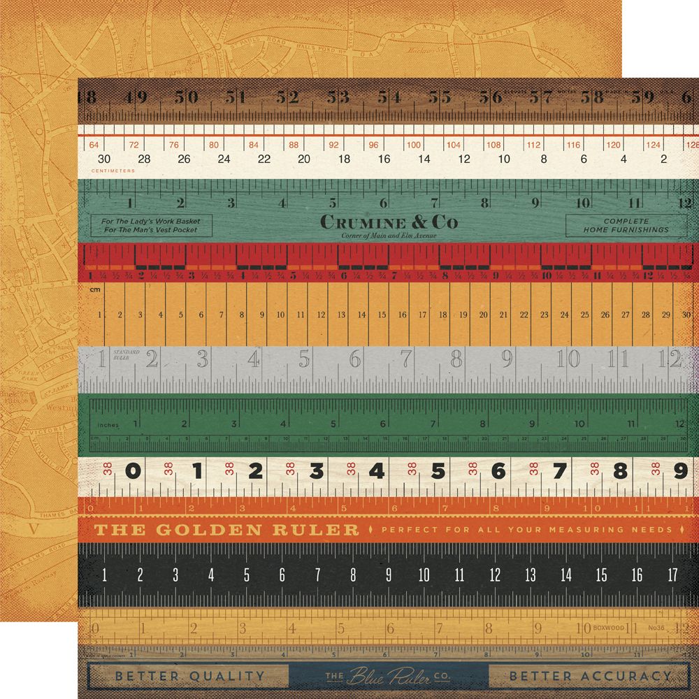 Simple Stories Rustic Legend 12 x 12 Collection Kit 26600 Vintage Rulers