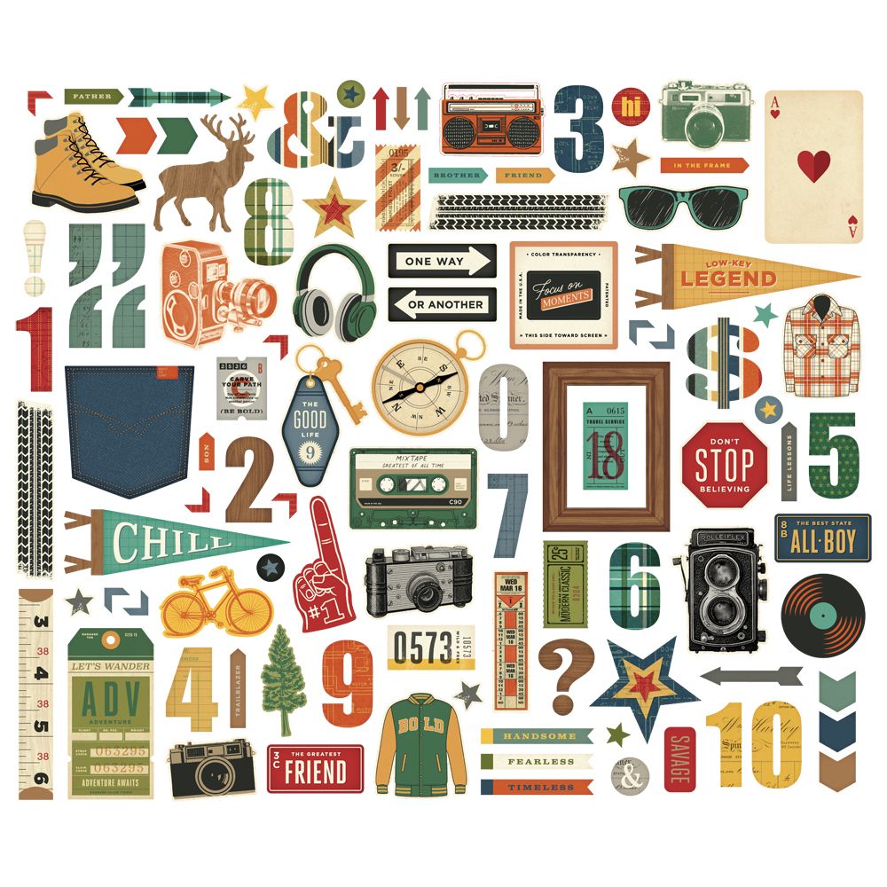 Simple Stories Rustic Legend Bits And Pieces 26619 Masculine Images