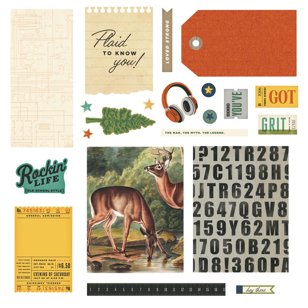 Simple Stories Rustic Legend Card Kit 26626 Deer Image Layout