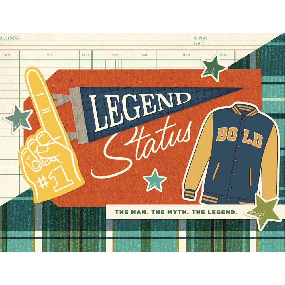 Simple Stories Rustic Legend Card Kit 26626 Varsity Jacket Card
