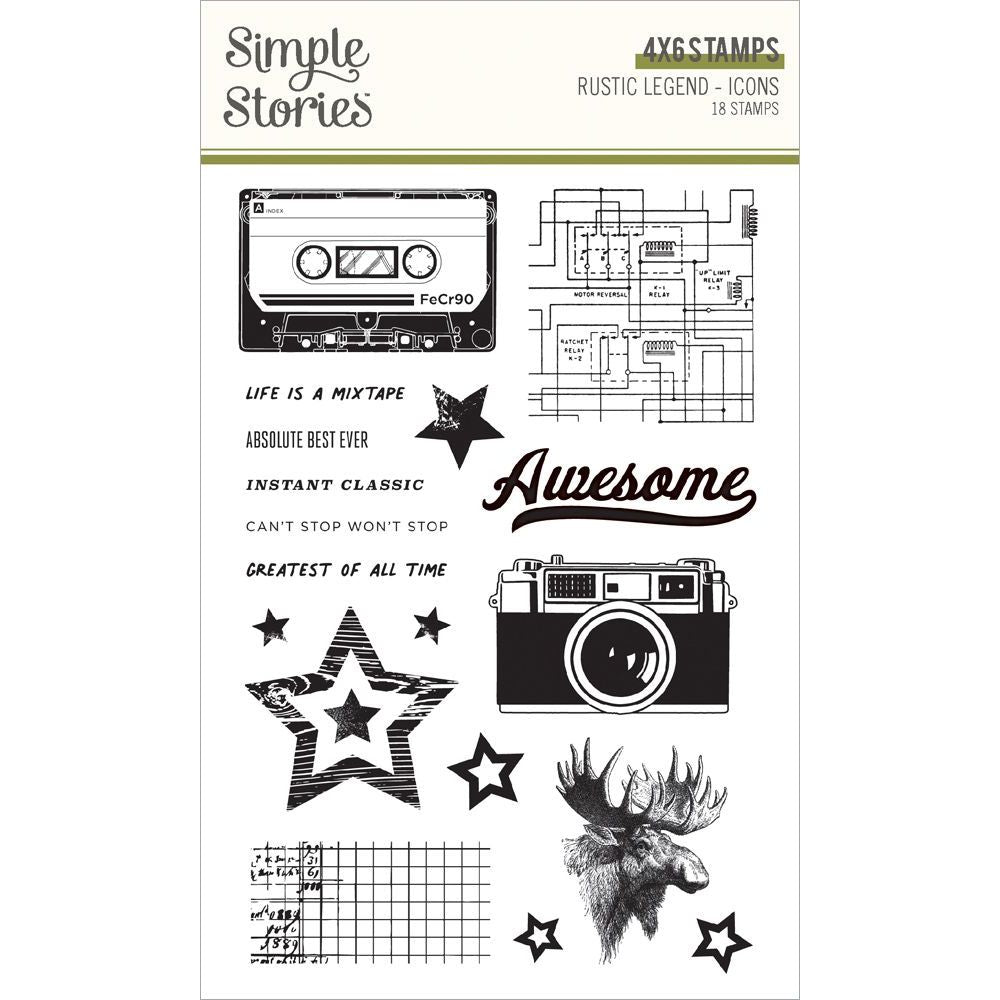 Simple Stories Rustic Legend Icons Clear Stamps 26617