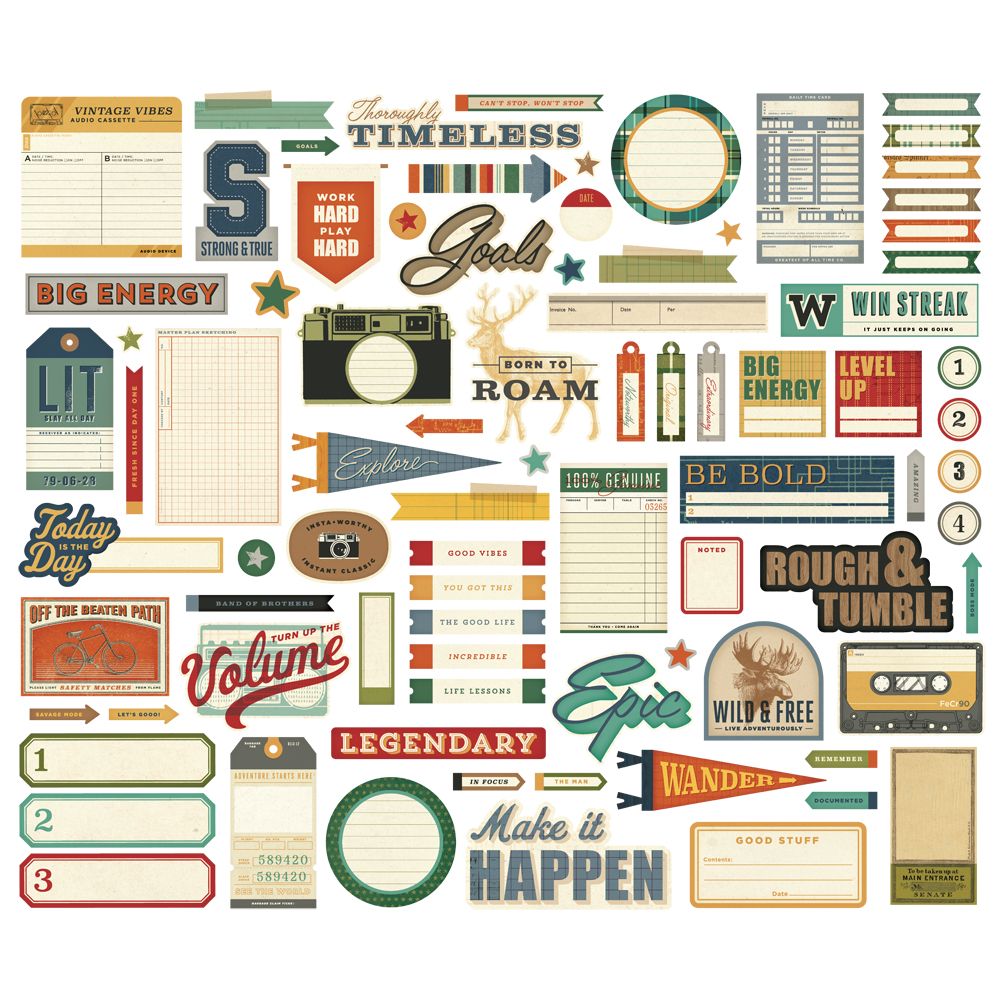Simple Stories Rustic Legend Journal Bits And Pieces 26620 Masculine Images