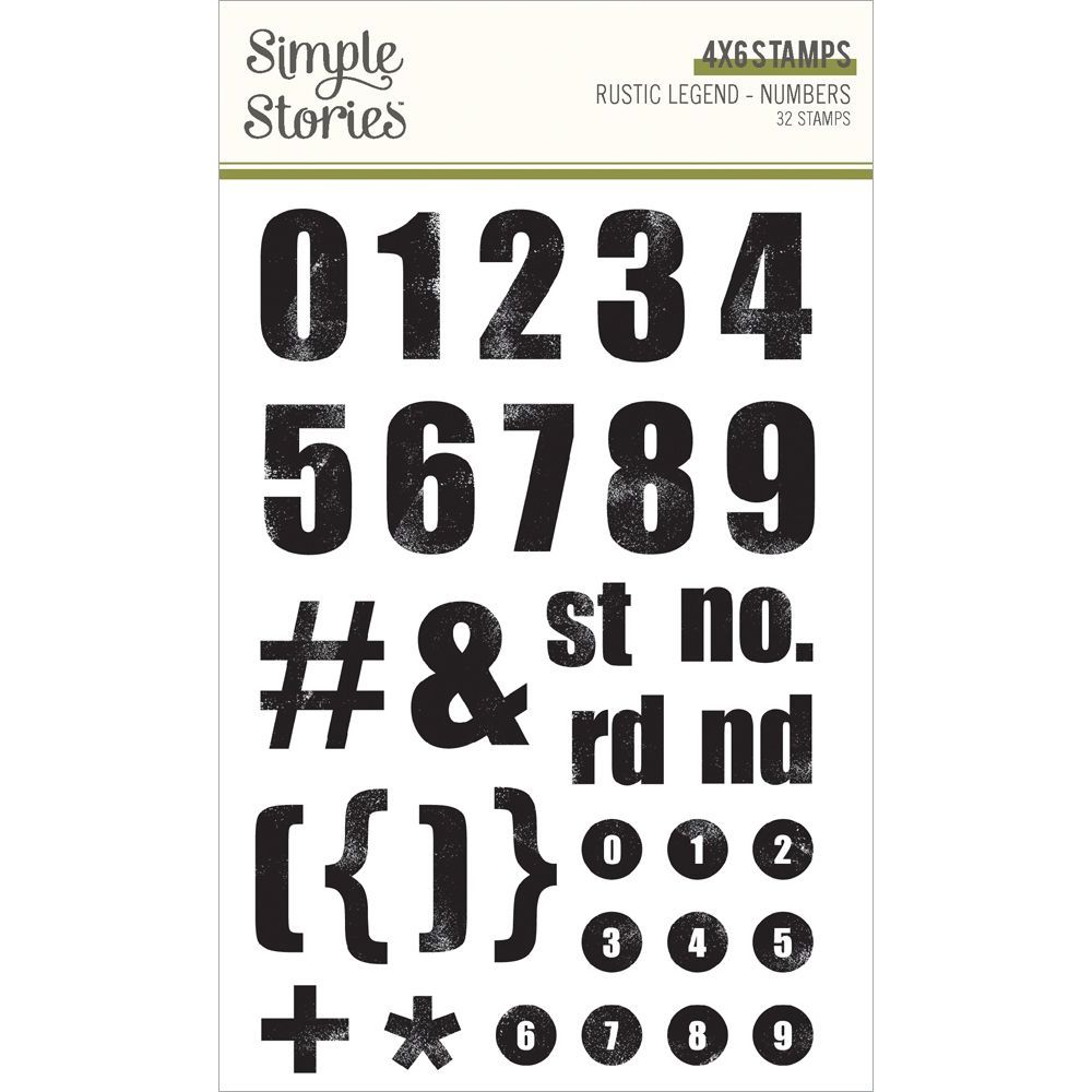Simple Stories Rustic Legend Numbers Clear Stamps 26627