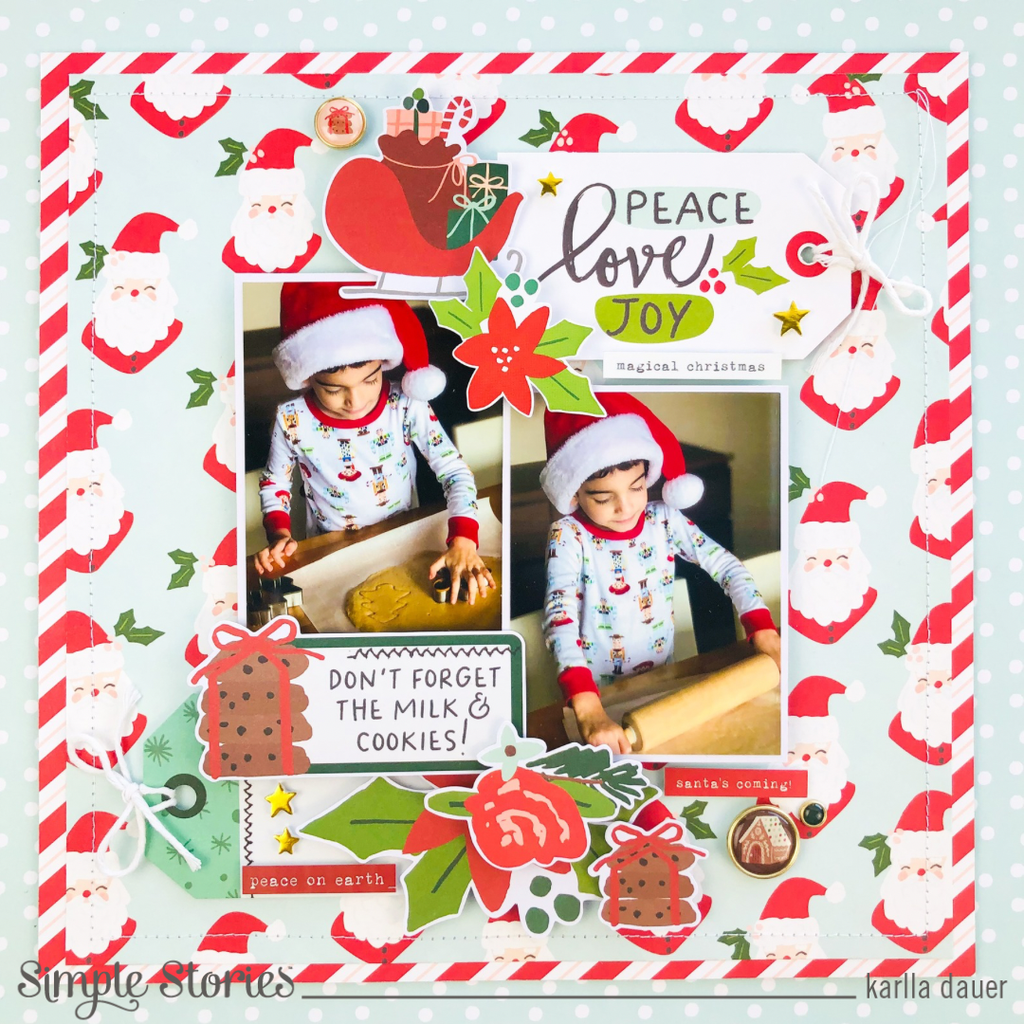 Simple Stories Santa's Village 12 x 12 Collection Kit 23000 Christmas Cookies Layout