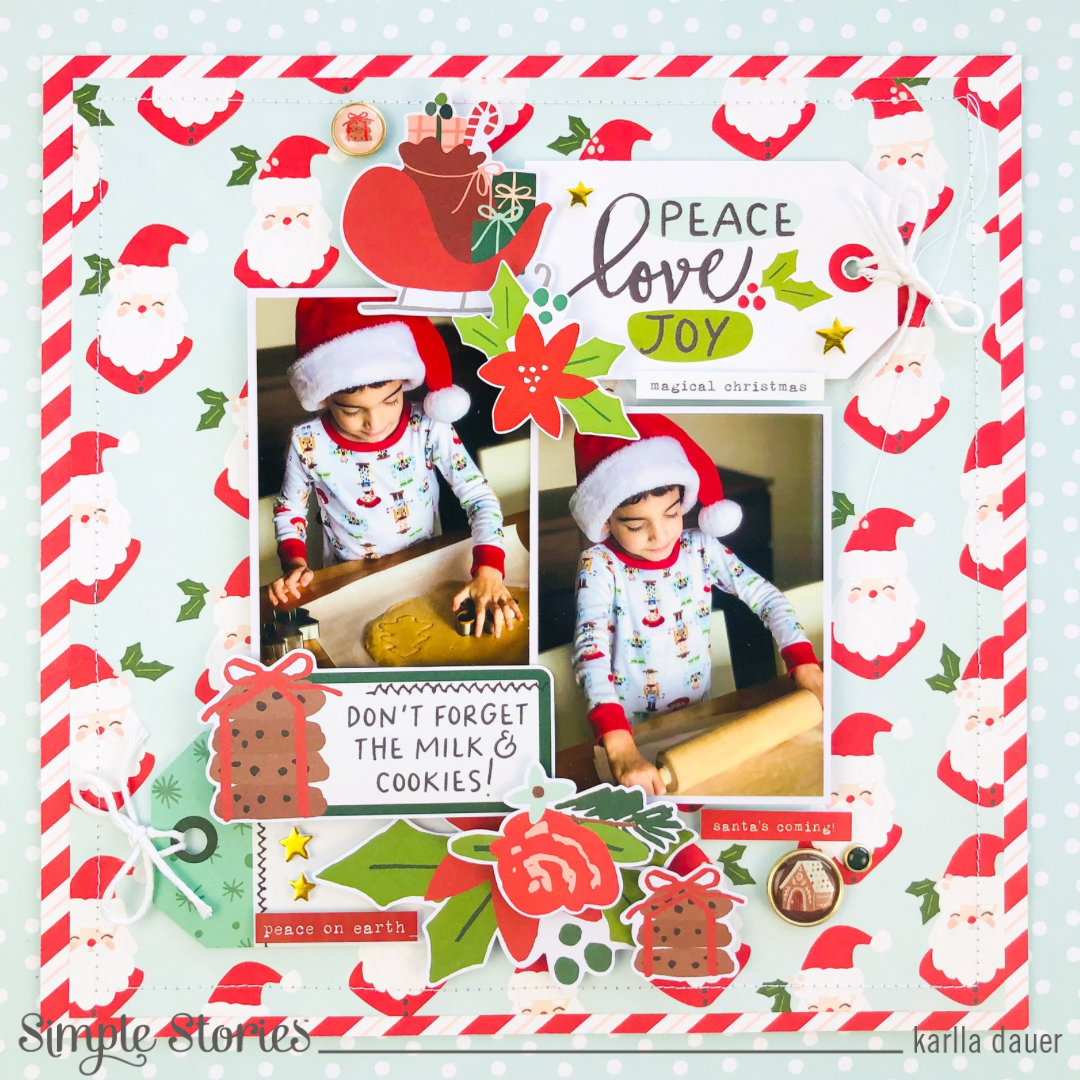 Simple Stories Santa's Village 12 x 12 Collection Kit 23000 Christmas Cookies Layout