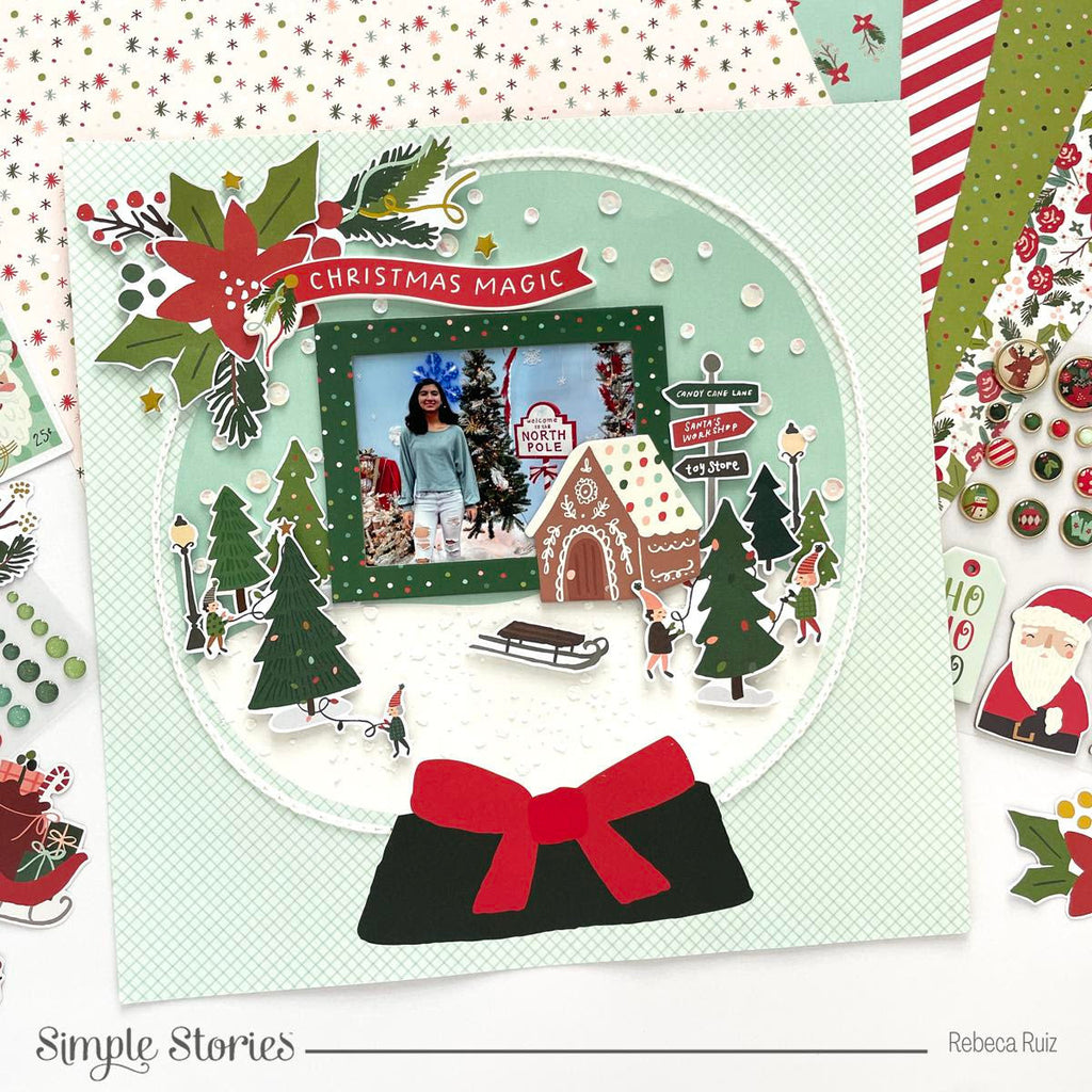 Simple Stories Santa's Village 12 x 12 Collection Kit 23000 Snowglobe Scene
