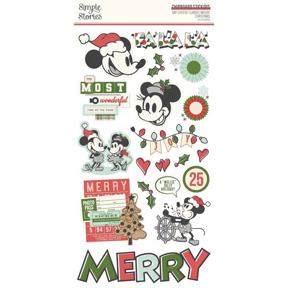 Simple Stories Say Cheese Classic Mouse Christmas 6 x 12 Chipboard 25208