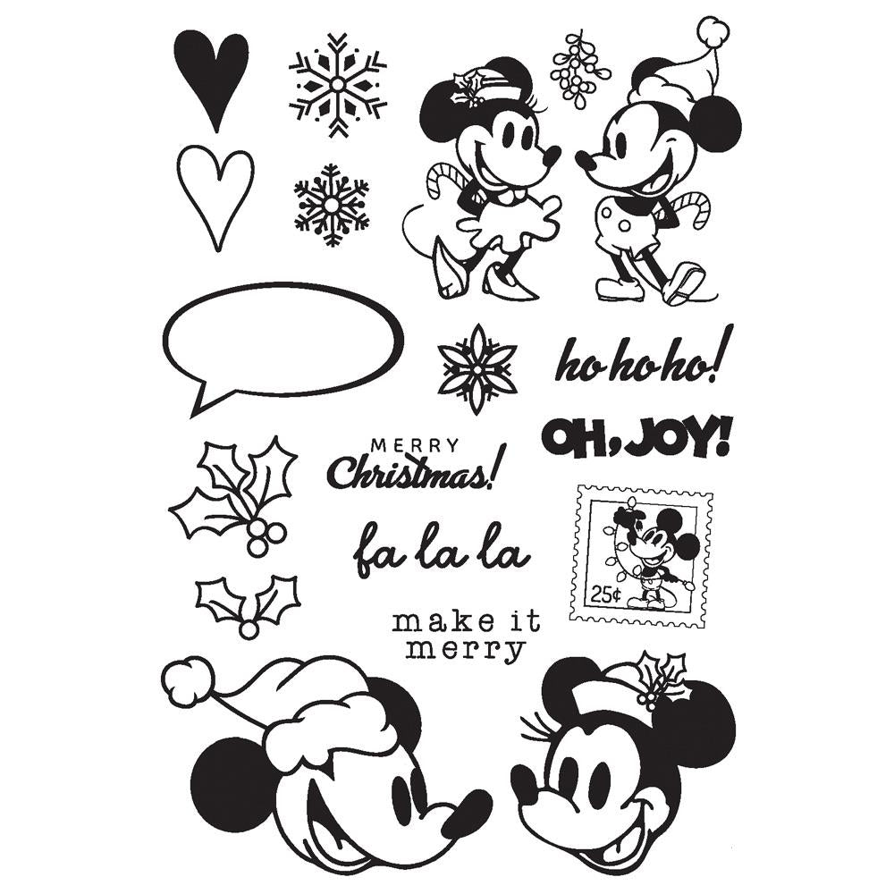 Simple Stories Say Cheese Classic Mouse Christmas Clear Stamps 25216 Disney Sentiments
