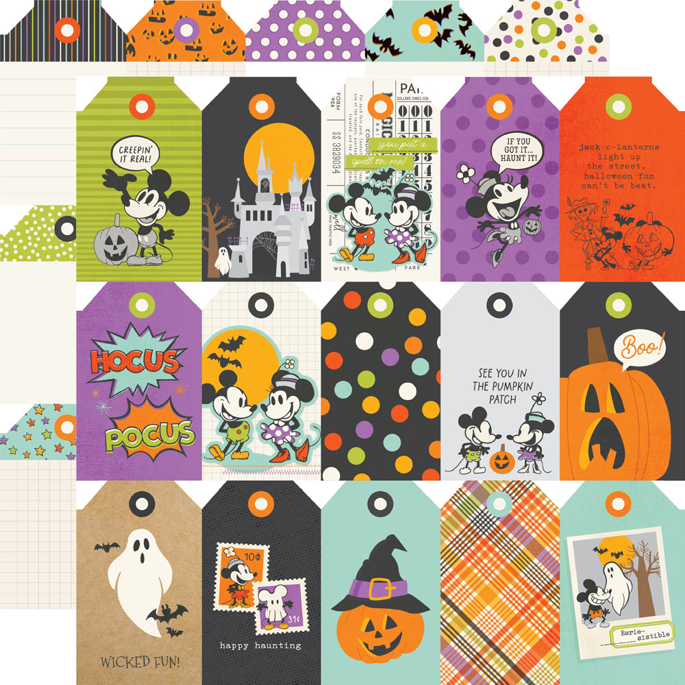 Simple Stories Say Cheese Classic Mouse Halloween 12 x 12 Collection Kit 27200 Tag Elements
