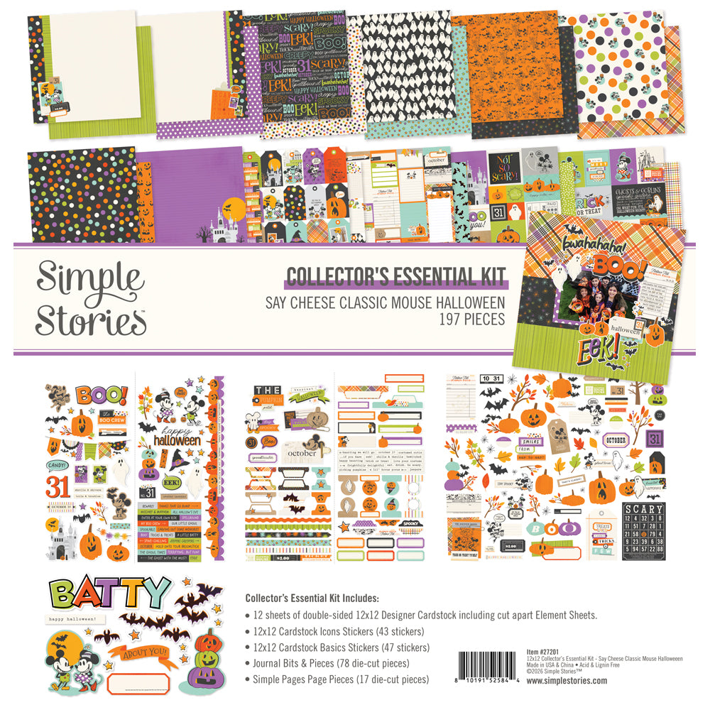 Simple Stories Say Cheese Classic Mouse Halloween 12 x 12 Collector's Essential Kit 27201