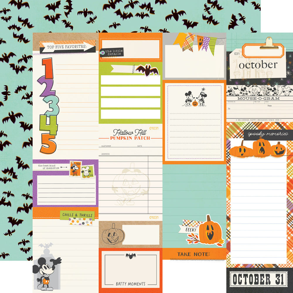 Simple Stories Say Cheese Classic Mouse Halloween 12 x 12 Collector's Essential Kit 27201 Journal Elements
