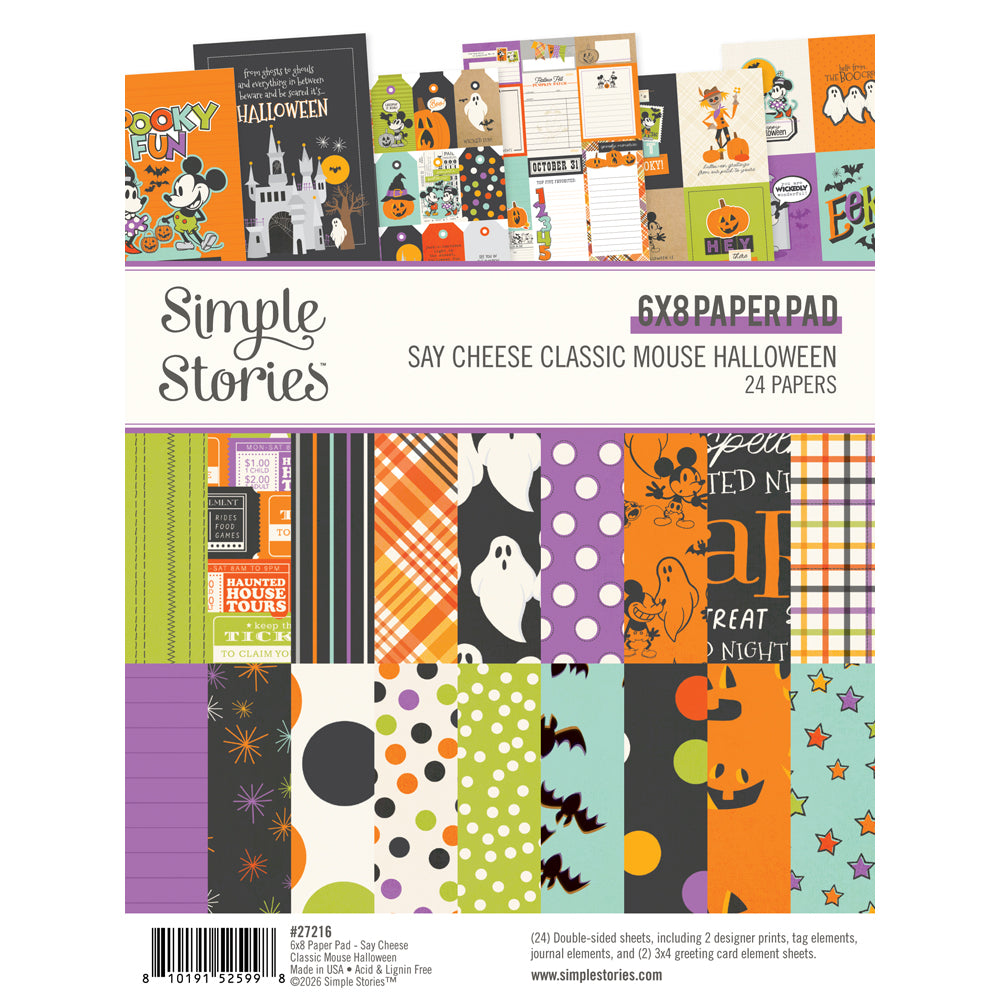 Simple Stories Say Cheese Classic Mouse Halloween 6 x 8 Paper Pad 27216