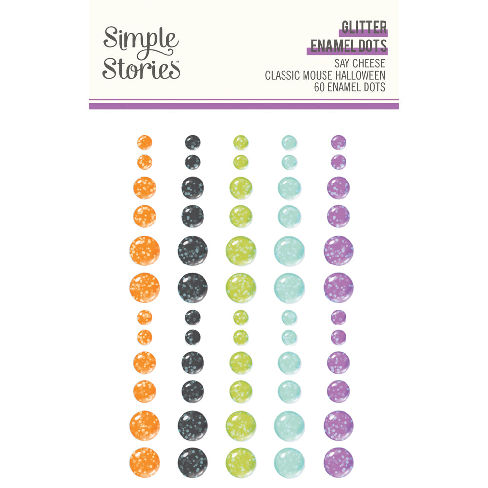Simple Stories Say Cheese Classic Mouse Halloween Glitter Enamel Dots 27223