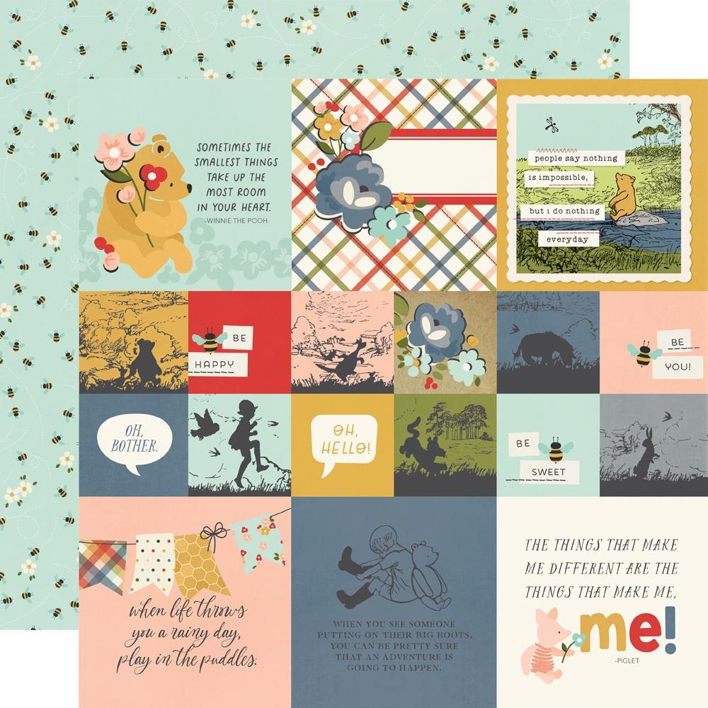 Simple Stories Say Cheese Classic Pooh 12 x 12 Collector's Essential Kit 23901 2"X2" & 4"X4" Elements