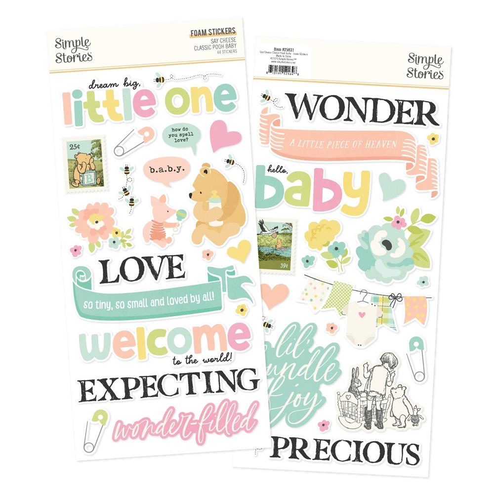 Simple Stories Say Cheese Classic Pooh Baby Foam Stickers 25831