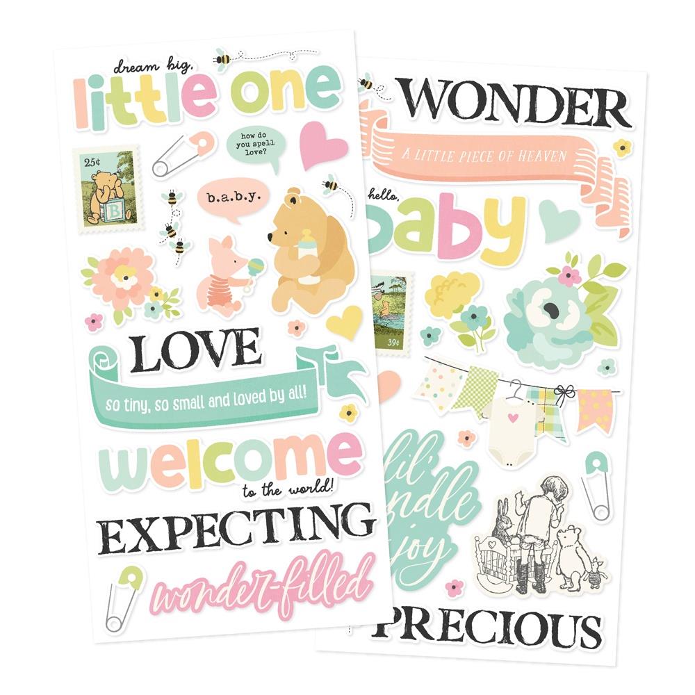 Simple Stories Say Cheese Classic Pooh Baby Foam Stickers 25831 Precious Gift Images