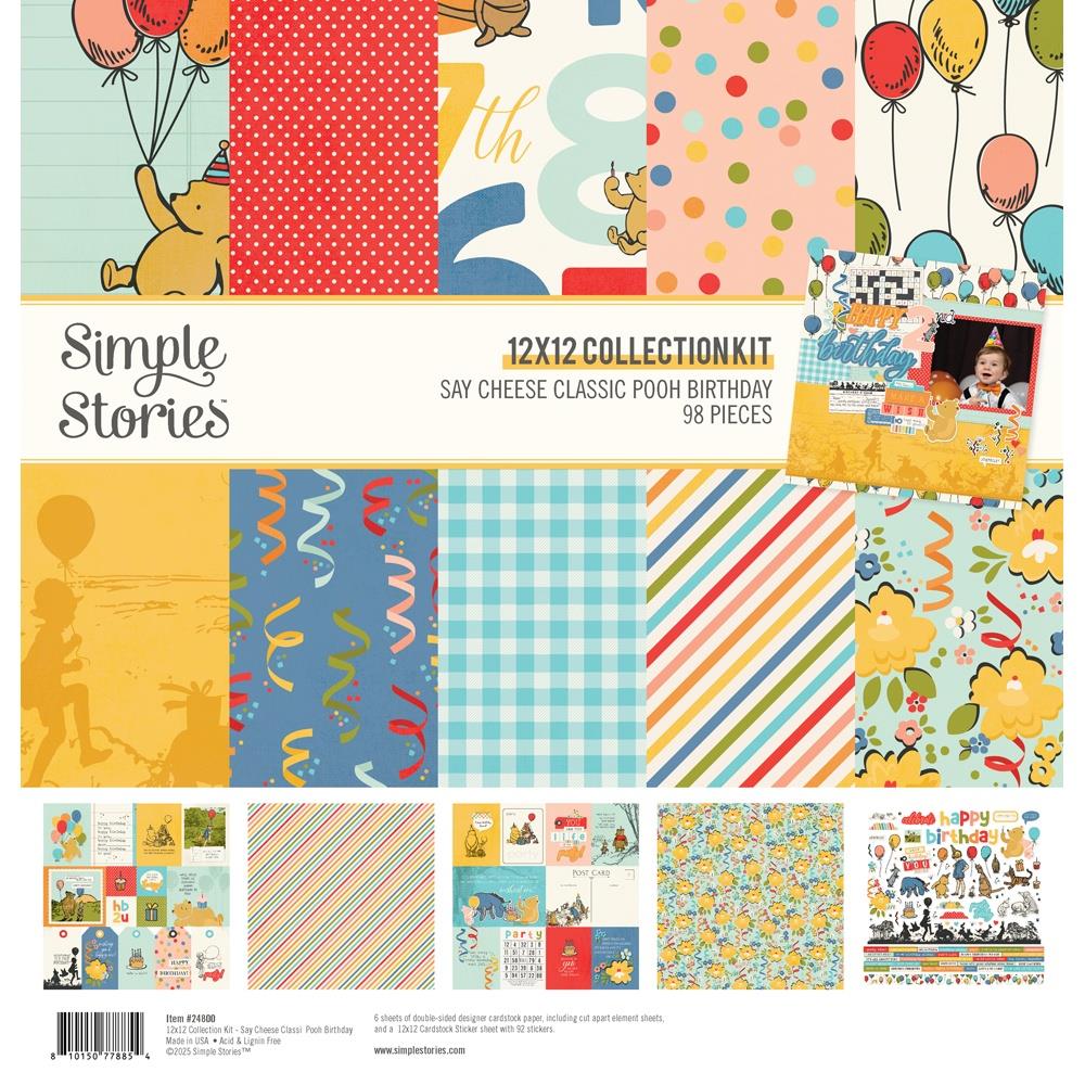 Simple Stories Say Cheese Classic Pooh Birthday 12 x 12 Collection Kit 24800