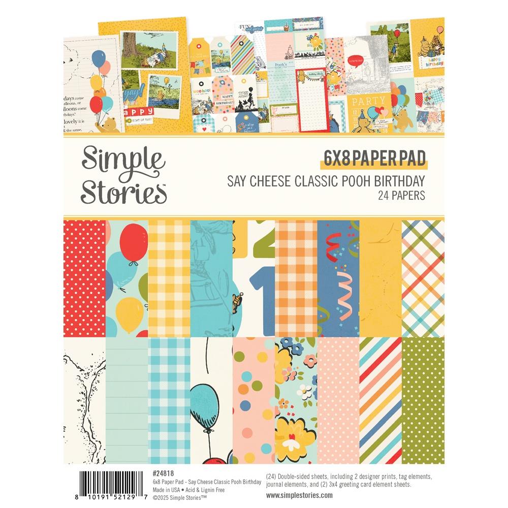Simple Stories Say Cheese Classic Pooh Birthday 6 x 8 Paper Pad 24818