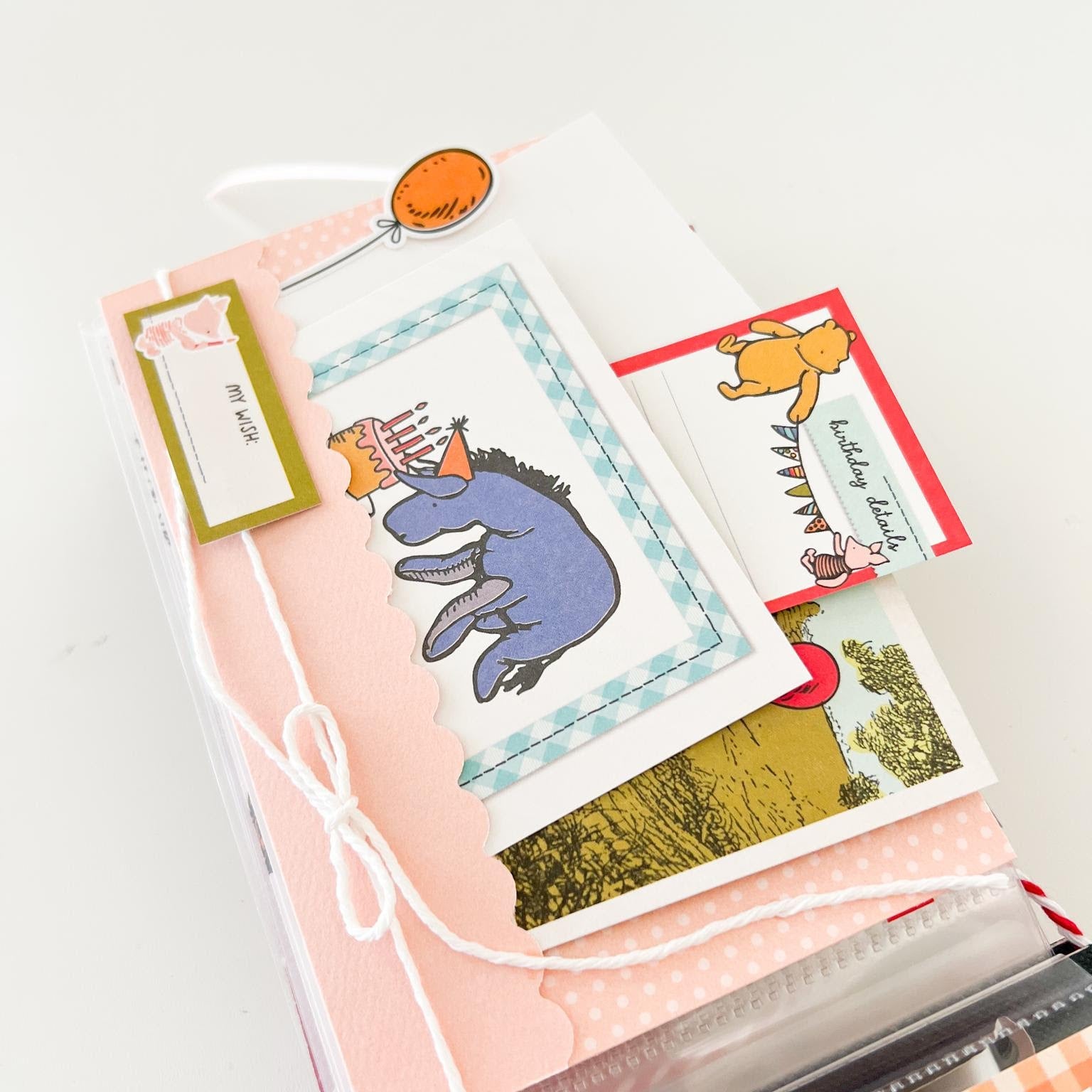 Simple Stories Say Cheese Classic Pooh Birthday 6 x 8 Paper Pad 24818 Celebration Cake Flipbook