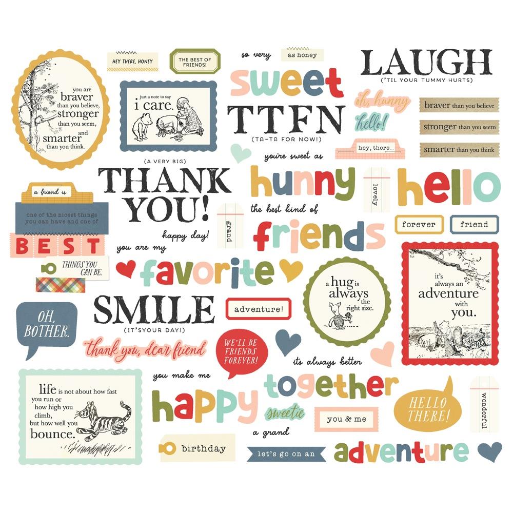 Simple Stories Say Cheese Classic Pooh Sentiment Bits And Pieces 23924 Story Book Sentiments