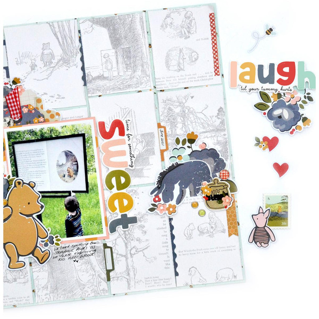 Simple Stories Say Cheese Classic Pooh Sentiment Bits And Pieces 23924 Sweet Laugh Layout