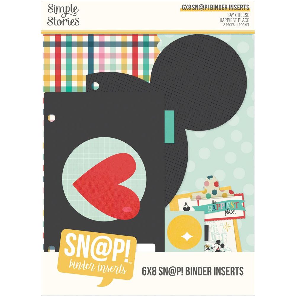 Simple Stories Say Cheese Happiest Place 6 x 8 Snap Binder Inserts 26233