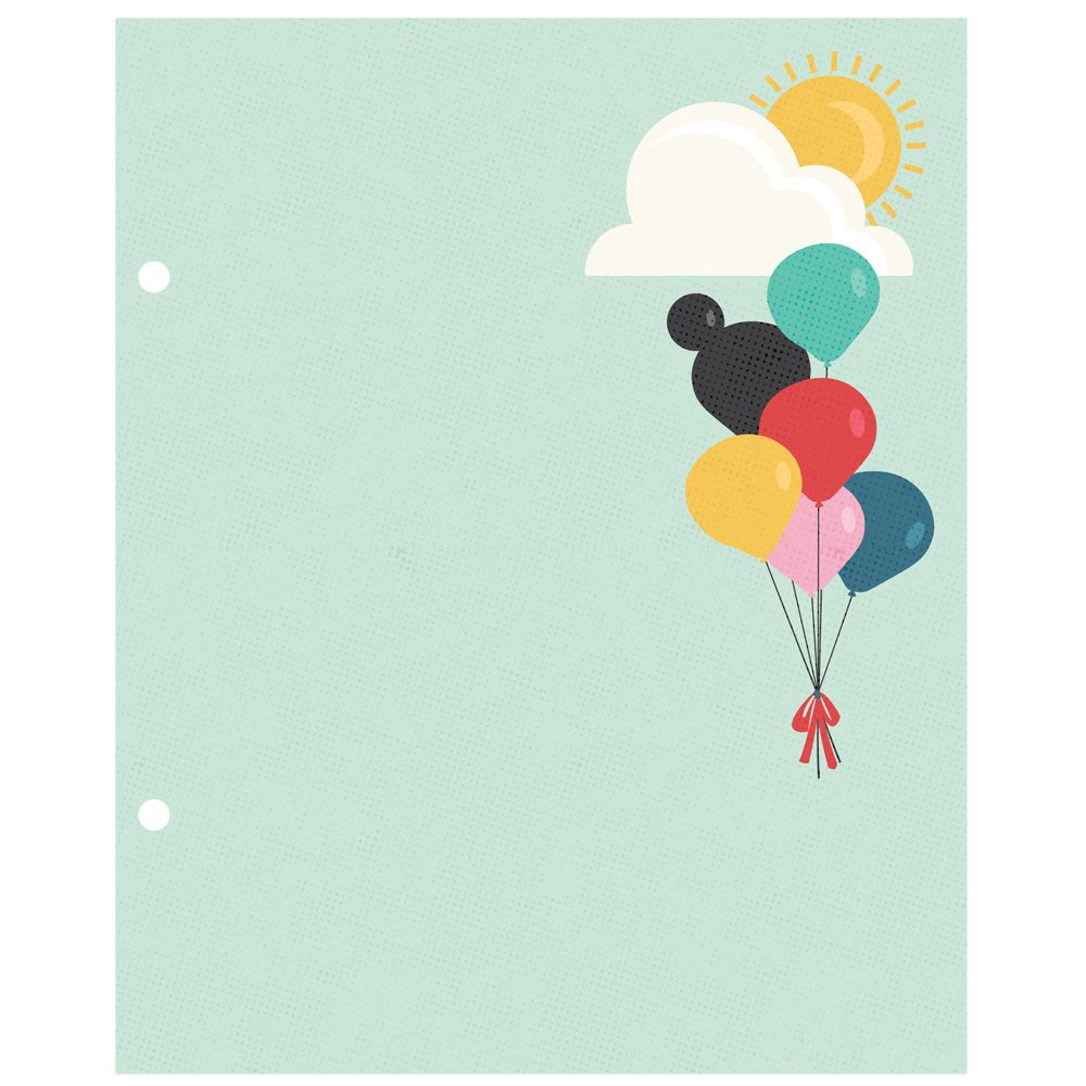Simple Stories Say Cheese Happiest Place 6 x 8 Snap Binder Inserts 26233 Balloons and Sun