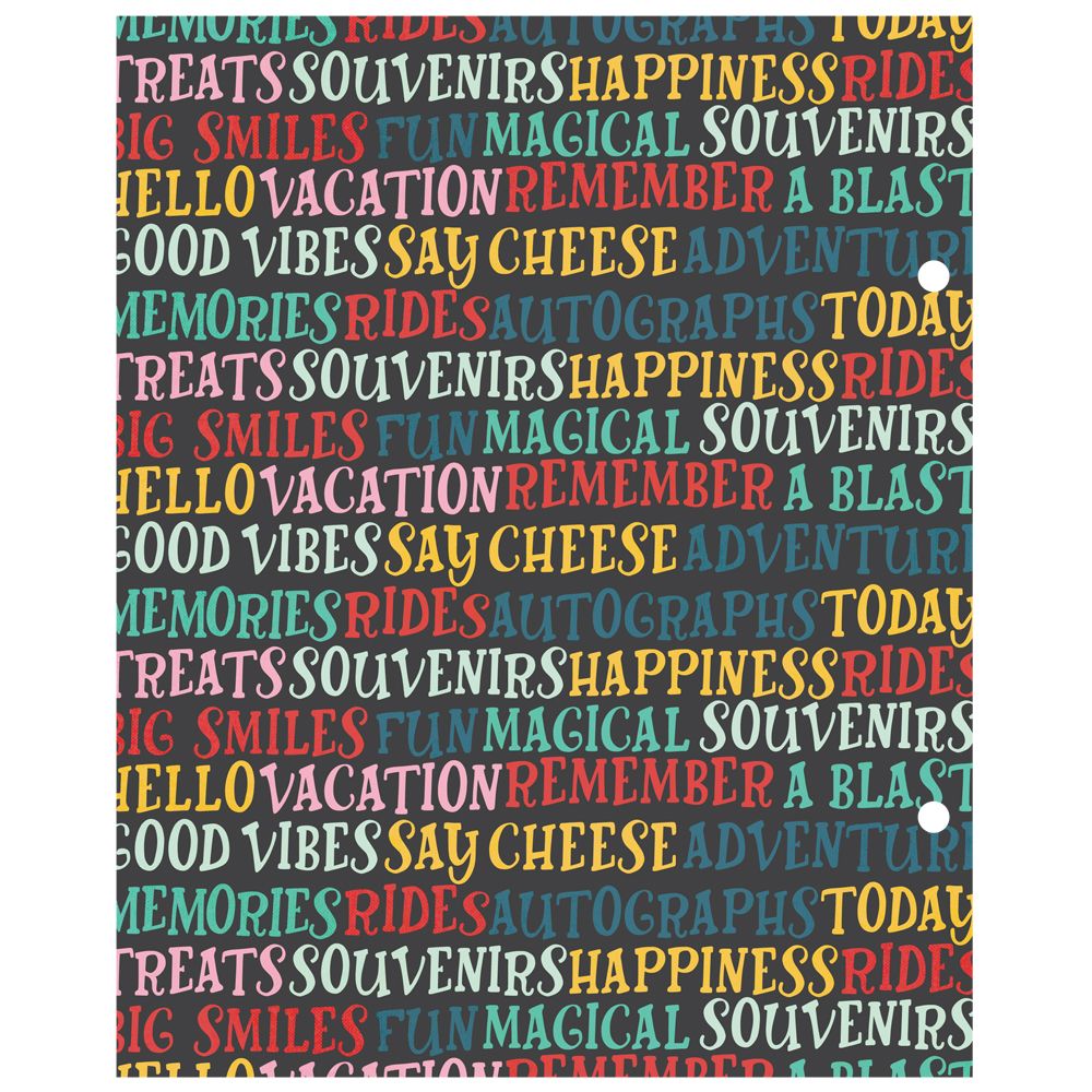 Simple Stories Say Cheese Happiest Place 6 x 8 Snap Binder Inserts 26233 Vacation Sentiments