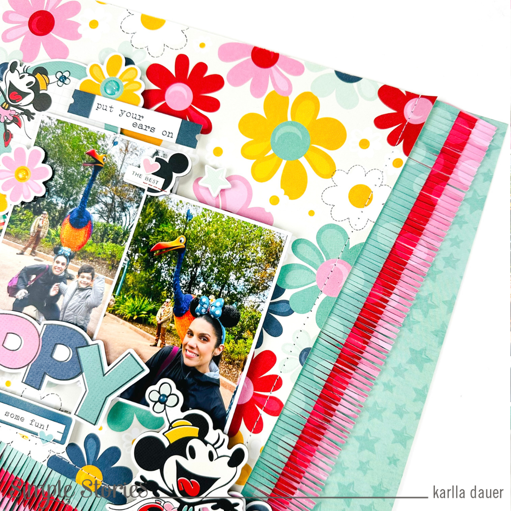 Simple Stories Say Cheese Happiest Place Floral Bits And Pieces 26229 Disney Ears Layout