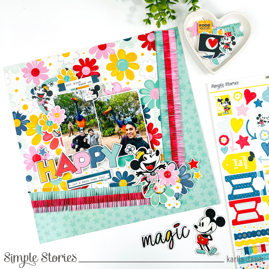 Simple Stories Say Cheese Happiest Place Floral Bits And Pieces 26229 Happy Disney Layout